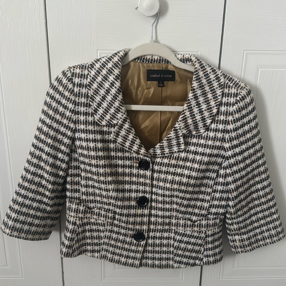 Isabel & Nina cropped suit blazer